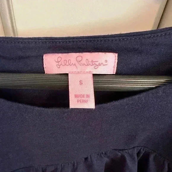 Lilly Pulitzer Lyra top navy blue size Small - Picture 3 of 8